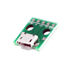 Роз'єм micro USB, гніздо 5pin (В) з платою, монтажне, USB-MICRO-9