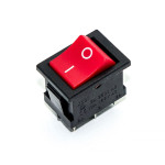 Переключатель клавишный малый KCD1-1-202, 6A, 6pin, ON-ON, red