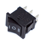 Переключатель клавишный малый KCD1-1-203, 6A, 6pin, ON-OFF-ON, black