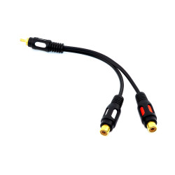 Переходник аудио, штекер RCA - 2 гнезда RCA, гибкий, 0.20м