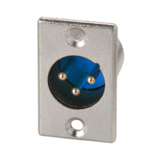Роз'єм аудіо XLR, штекер CANON 3pin монтажний, 2 гвинти, metal, type 1