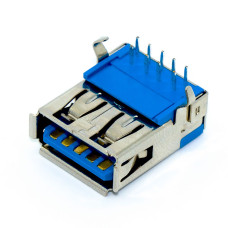 Роз'єм USB 3.0, гніздо AF, монтажне в плату, горизонтальне, USB-3AF-1