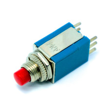 Кнопка без фіксації AN4 2x2, міні, 8мм, ON - (ON), 6pin, металевий корпус
