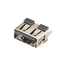 Роз'єм USB, гніздо AF, монтажне, прямі контакти, коротке, 10мм, USB-2AF10-2
