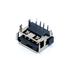 Роз'єм USB, гніздо AF, монтажне, горизонтальне, коротке, 10мм, USB-2AF10-1