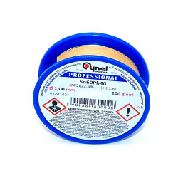 Припій CYNEL Sn60/Pb40, 100г, флюс 2.5%, катушка, d-1.0мм