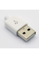 Штекер USB AM, корпус bakelite, пайка на кабель, white