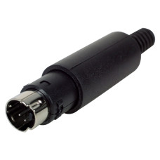 Роз'єм відео, штекер mini DIN 4pin (S-VHS) під шнур, корпус пластик