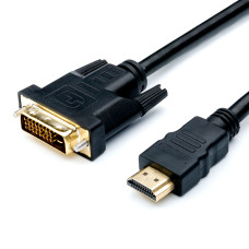Шнур HDMI - DVI, штекер - штекер, GOLD, чорний, з фільтрами