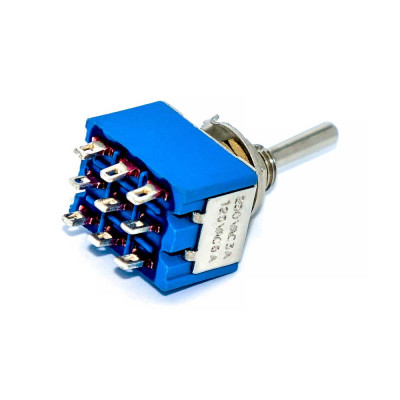 Тумблер MTS-302, 6.0мм, 9pin, 2A 250VAC, ON-ON, red