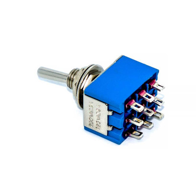 Тумблер MTS-302, 6.0мм, 9pin, 2A 250VAC, ON-ON, red