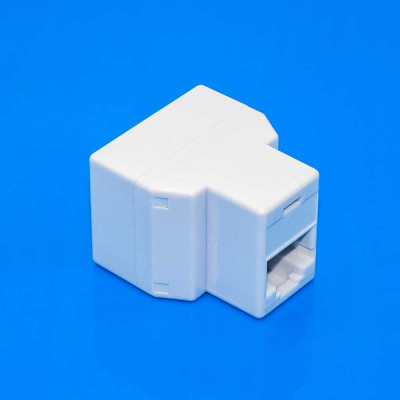 З'єднувач комп'ютерний RJ45 (8р8с), 1 гніздо - 2 гнізда, корпус пластик