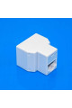 З'єднувач комп'ютерний RJ45 (8р8с), 1 гніздо - 2 гнізда, корпус пластик