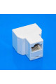 З'єднувач комп'ютерний RJ45 (8р8с), 1 гніздо - 2 гнізда, корпус пластик