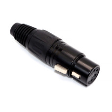 Роз'єм аудіо XLR, гніздо XLR (CANON) 4pin, корпус металевий, на кабель
