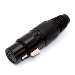 Роз'єм аудіо XLR, гніздо XLR (CANON) 5pin, корпус металевий, на кабель