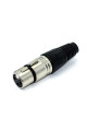 Гніздо XLR 3pin, type 4, корпус металевий, на кабель, чорний