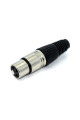 Гніздо XLR 3pin, type 4, корпус металевий, на кабель, чорний
