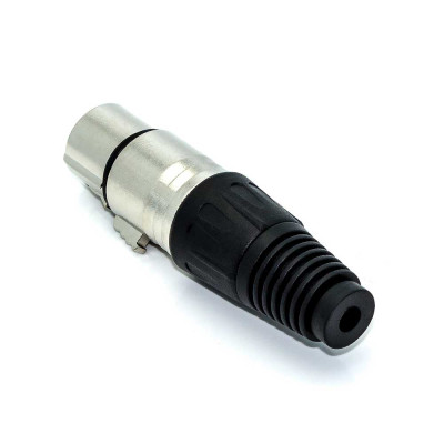 Гніздо XLR 3pin, type 4, корпус металевий, на кабель, чорний