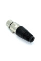 Гніздо XLR 3pin, type 4, корпус металевий, на кабель, чорний