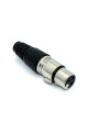 Гніздо XLR 3pin, type 4, корпус металевий, на кабель, чорний