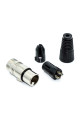 Гніздо XLR 3pin, type 4, корпус металевий, на кабель, чорний