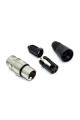Гніздо XLR 3pin, type 4, корпус металевий, на кабель, чорний