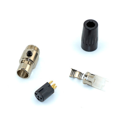 Гніздо mini XLR 4pin, корпус metal, на кабель