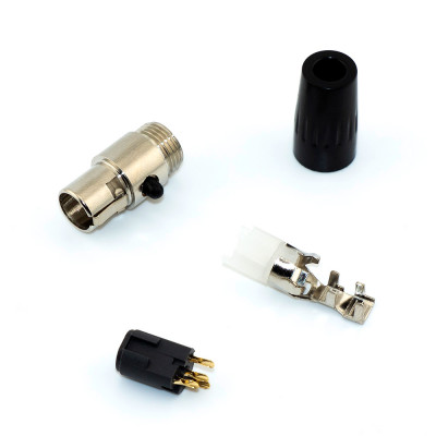 Гніздо mini XLR 4pin, корпус metal, на кабель