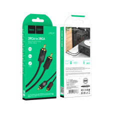 Шнур аудио, 2 штекера RCA - 2 штекера RCA, gold, UPA29, 1.5м, black