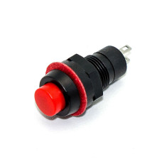 Кнопка з фіксацією DS-211, 10мм, ON-OFF, 2pin, пластик, гайка