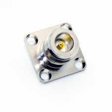 Роз'єм N type, гніздо N-type (female), фланець 25x25мм, монтаж 4 гвинти, тип 1