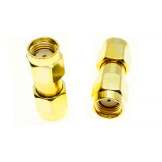 З'єднувач SMA-RP реверсний, штекер - штекер, Gold, metal, латунь