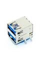 Гніздо USB x 2 AF 3.0, монтажне в плату, горизонтальне, USB-3AF2-2