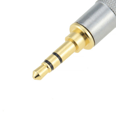 Штекер 3.5мм 4pin (male), gold, корпус metal silver