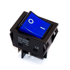 Перемикач широкий KCD2-201N-B, 30A, led 220V, 4pin, Blue