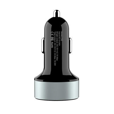 Автомобільний зарядний пристрій USB, Z26, hoco. (USB х 2, 2.1A), LCD Display, high praise