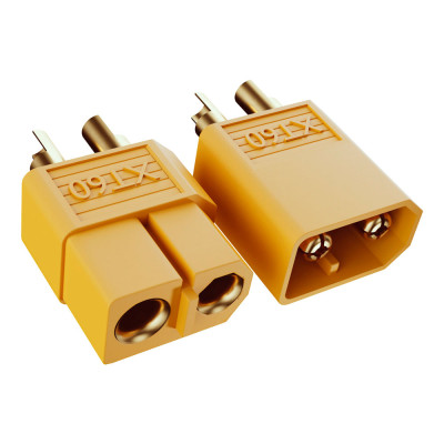 З'єднувач проводів 2pin, XT60, 60A, комплект (штекер і гніздо)