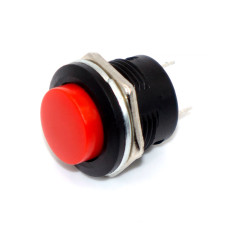 Кнопка без фіксації 16мм R13-507, на замикання, 3A, 2pin, OFF-(ON), гайка