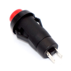 Кнопка без фіксації DS-213K, 10мм, OFF-(ON), 2pin, пластик, червона