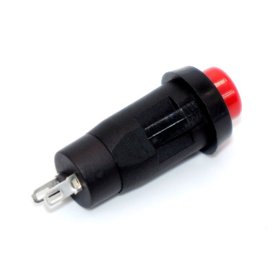 Кнопка без фіксації DS-213K, 10мм, OFF-(ON), 2pin, пластик, червона