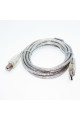 Кабель USB принтерний, штекер AM - штекер BM, ферит, v.2.0, прозорий, довжина-10м