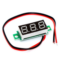 Цифровой вольтметр DC2.4-30V, LED дисплей 23х10х6мм, кабель 2pin, Red, Green