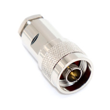 Роз'єм N type, штекер N-type (male), clamp, паяння на кабель RG-58, корпус metal
