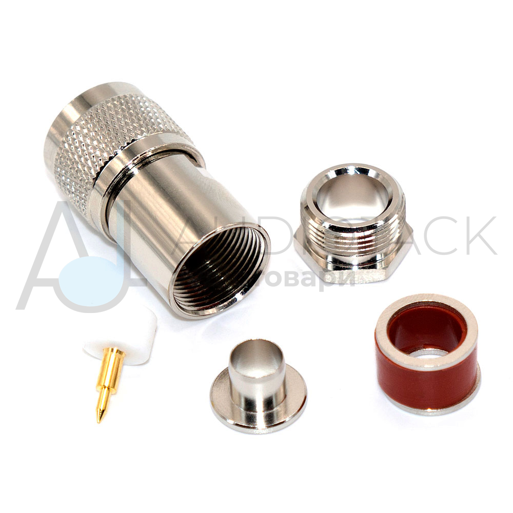 Разъём N type, штекер N-type (male), clamp, пайка на кабель RG-8
