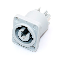 Роз'єм силовий, гніздо PowerCon (тип B, вихідне), 3pin, 20A, монтажне, grey