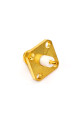 Гніздо SMA (female) standard, монтажне 4 отвори, корпус 12.7х12.7мм, латунь, gold