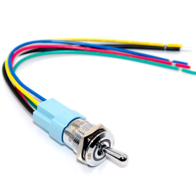 Тумблер авто TS16-11EL, IP67, підсвічування LED RGB 12-24V, 20A, 6pin