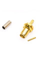 Гніздо SMA (female) standard, (на кабель RG-174) обтискне, з гайкою, gold
