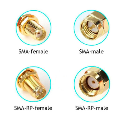 Гніздо SMA (female) standard, (на кабель RG-174) обтискне, з гайкою, gold